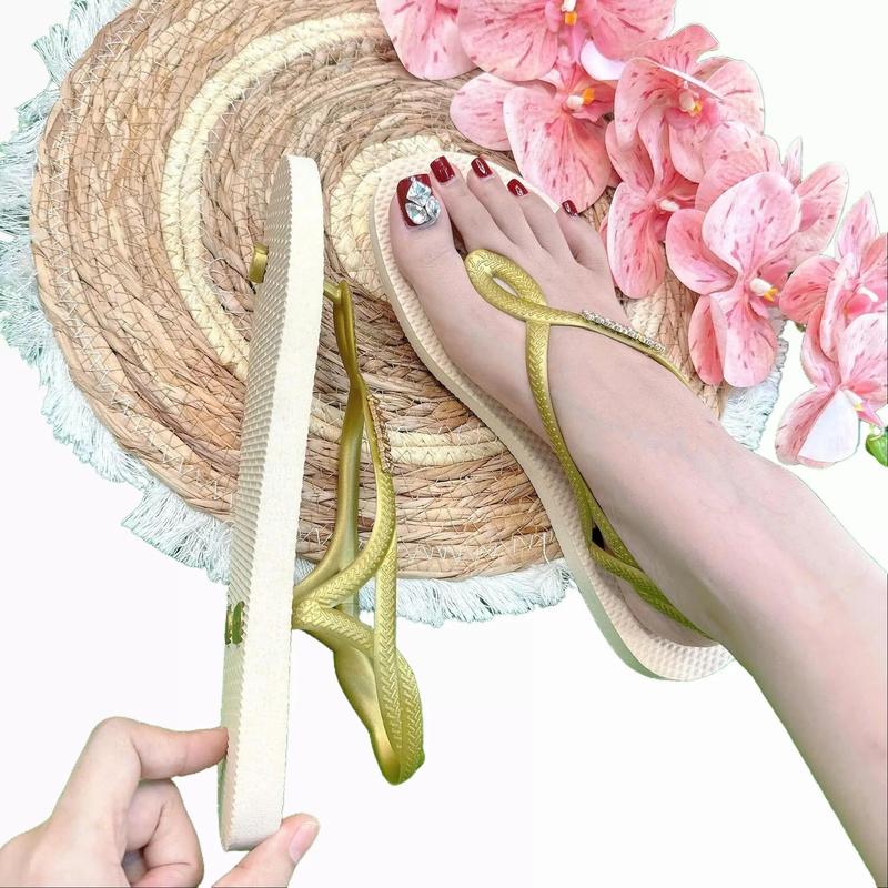Giày Sandal Nữ Cao Su Xỏ Ngón Có Gắn Tag Kiểu Mũi Tròn Màu Tổng Hợp Thoải Mái Phong Cách Dễ Phối Đồ Chất Liệu Cao Su Đa Dạng