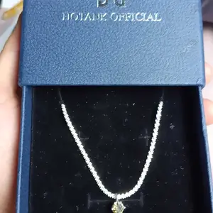 HOTANK Kalung Emerald Hijau Wanita Rantai Permata Aesthetic Anti Karat Anti Alergi Aksesoris Korea Simpel Mewah Sederhana Kalung Leher Perhiasan Hadiah