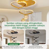 Gambar [COD] Gogeous B17 Lampu Gantung Minimalis Mewah Aesthetic Lampu Plafon LED 3 Warna Ring Kristal Lampu Hias Ruang Tamu Kamar Tidur Bergaransi COD - B17-4 Emas dari Gogeous Lampu Hias Kab. Tangerang 2 Tokopedia