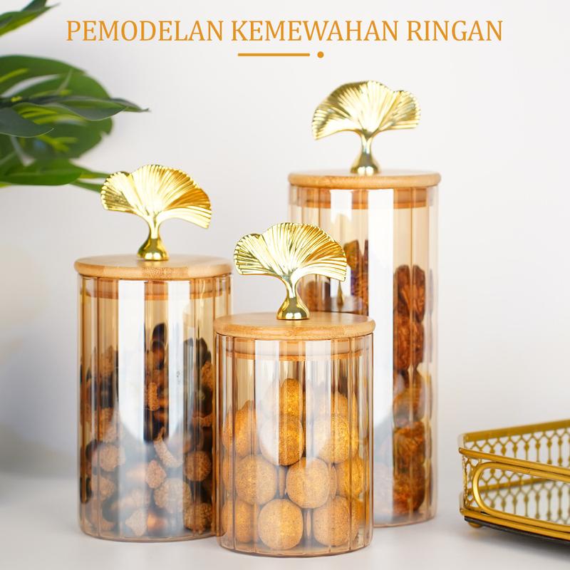 Toples Gold Toples Kaca Guci Penyimpanan Kaca Bening Rumah Meja Kopi Meja Permen Meja Atas Kotak Penyimpanan Retro Mewah Kotak Penyimpanan Disegel Ornamen Dekoratiftransparent Glass Storage Jars Home Toples Aesthetic Lebaran 1 Set Toples Kaca Aesthetic 2