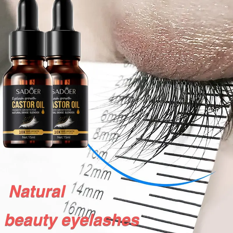Serum Penebal Bulu Mata Serum Penumbuh Bulu Mata dan Alis Pure Castor Oil Pemanjang Bulu Mata Cepat Penebal Pemanjang Bulu Mata dan Alis Bulu Mata 7 Hari Eyelash Eyebrow Natural Serum 15ML 2