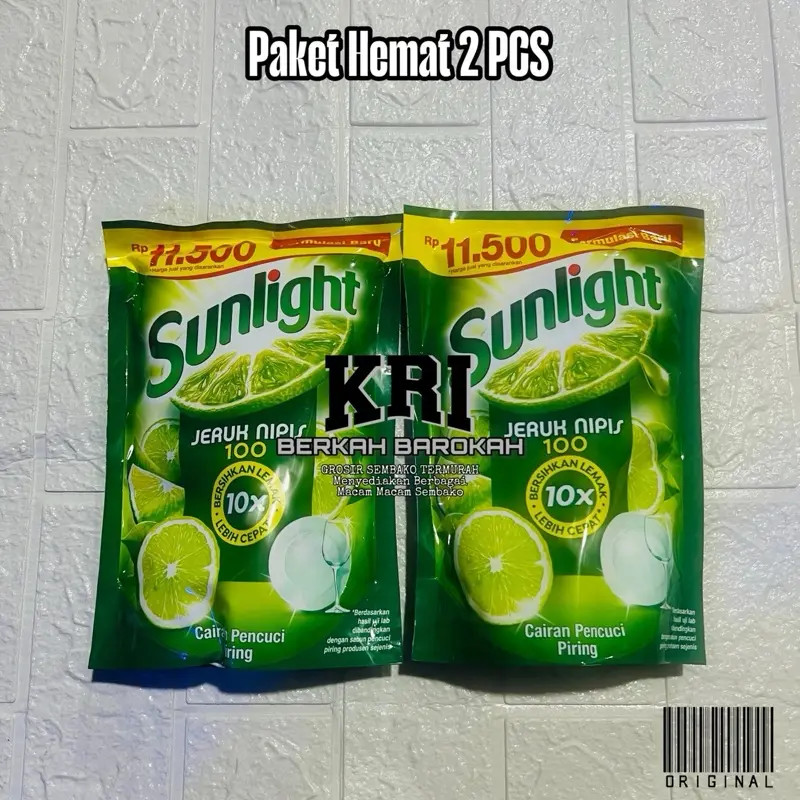2 Pcs Sabun Sunlight Sabun Cuci Piring Jeruk Nipis 650 Ml Cair