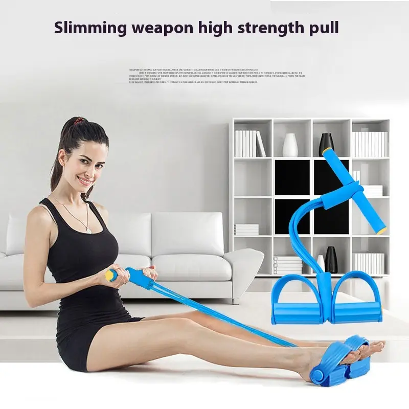 Sports and fitness, leg tension rope, abdominal fitness, fitness yoga, sit-ups, four tubes and six strands, foot tension device