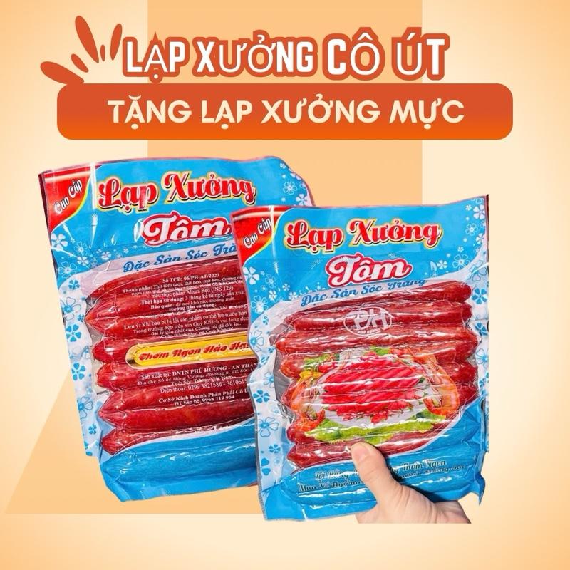 Compo Sỉ 5kí ..Lạp Xưởng Tôm Cao Cấp : Lạp khô thượng hạng - Đặc Sản Sóc Trăng 1kg 2 túi ..Food - sot muoibeo banh trang .. Lạp Xưởng Cô Út Bánh tráng lap xuong khoi bach