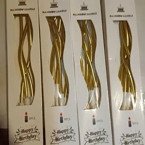 Lilin Spiral Metalik Birthday Candle Premium / Lilin Ulang Tahun Wavy