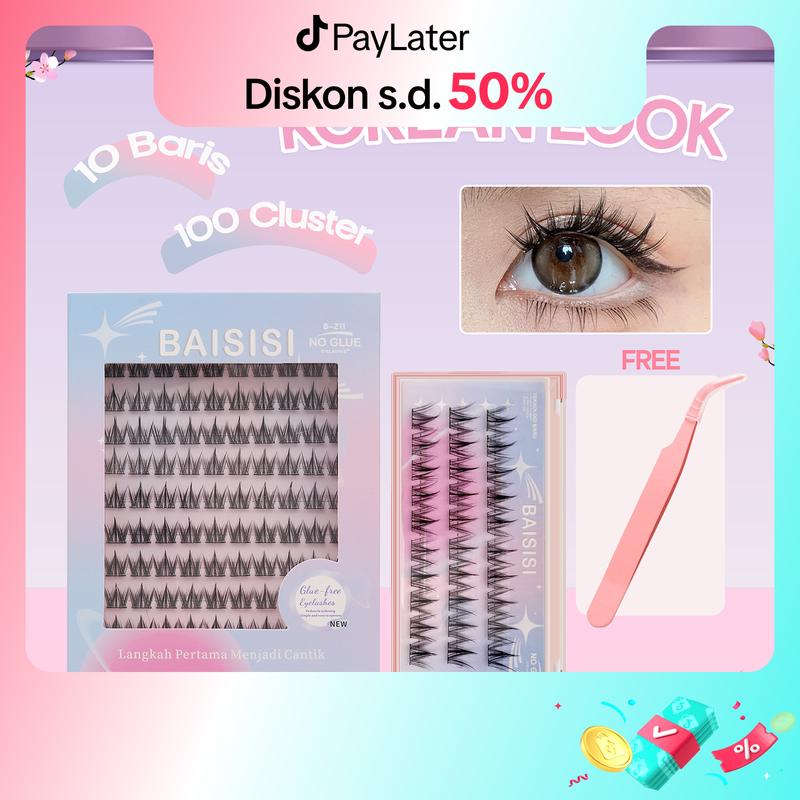 [TANPA LEM] BAISISI Bulu Mata Palsu Individual Lashes Z11 Korean Segmentasi + FREE TWEEZER | eyelash extension | Douyin Lashes | Eye Make Up 2