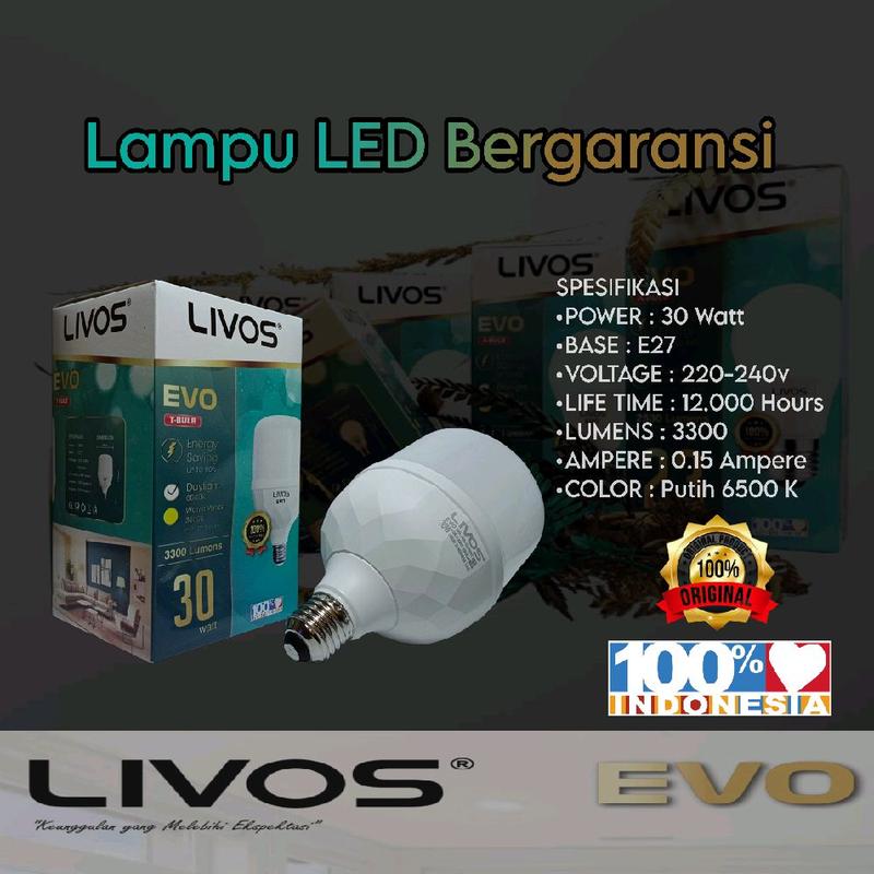 Livos Lampu Led 30 Watt Putih 6500 K - Shop | Tokopedia