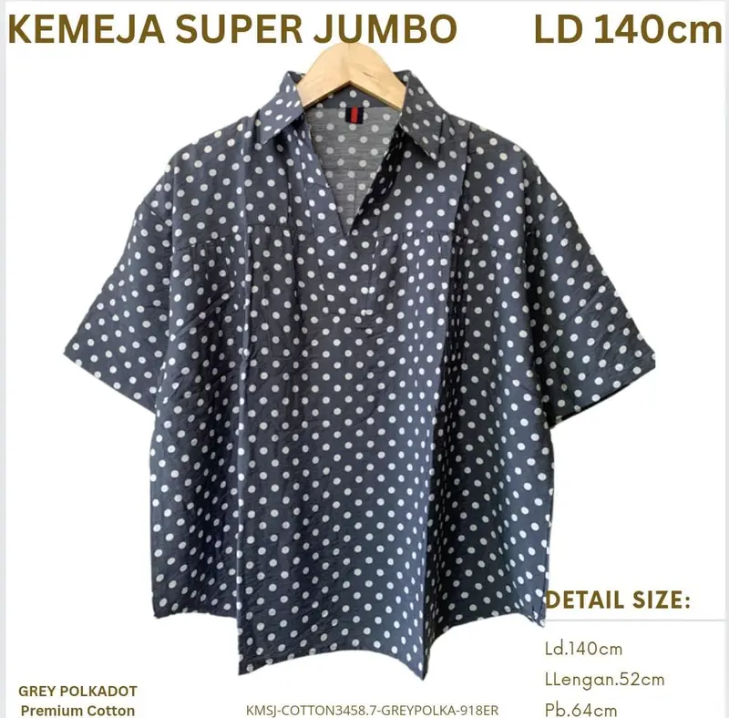 KEMEJA WANITA KEKINIAN JUMBO LD 140CM ATASAN OVERSIZE KATUN / KEMEJA WANITA BIGSIZE / KEMEJA JUMBO STYLE KOREA / KEMEJA KEKINIAN KATUN LD 140CM 6