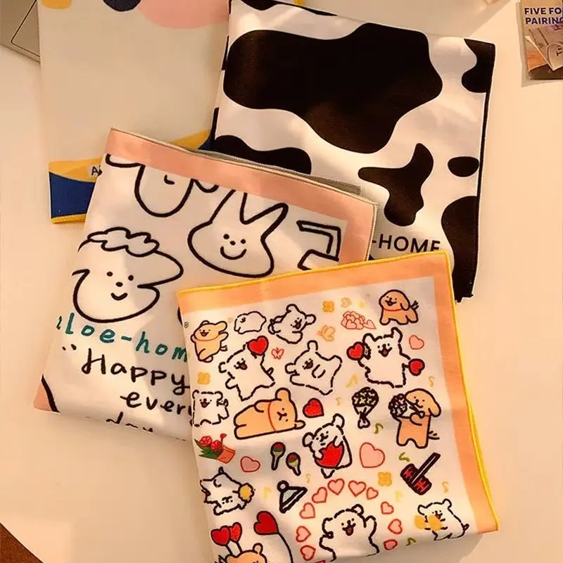 Cute Lazy Makeup Bag (50*50cm), Portable Envelope Bag, Large Capacity for Travel, Skincare Storage Bag, Velcro Cloth.