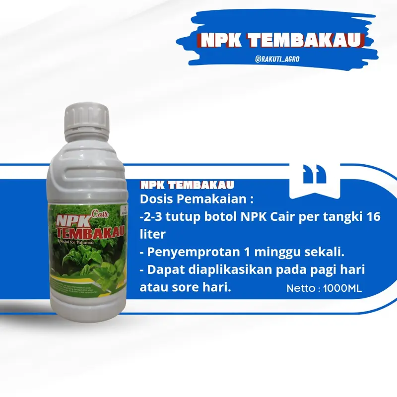 NPK MBAKO Pupuk Cair Organik & Anorganik 1000ml, Meningkatkan Kualitas Daun Lebar & Tebal, Teknologi INTENSIFIKASI, 99% Asli - Tanah Tanaman Penyubur 1