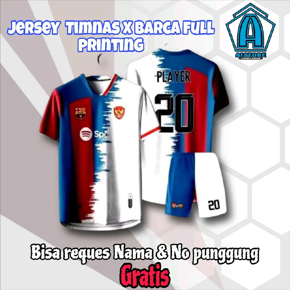 JERSEY BOLA TIMNAS X BARCA FULL PRINTING