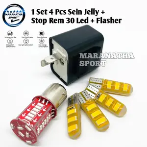 1 Set 4 Pcs Sein Jelly Plus Stop Rem 30 Led Running Plus Flasher Stel Kedip Lampu