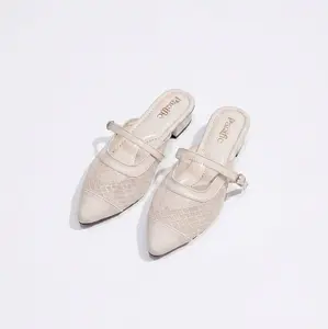 Pacific - Sepatu Mules Wanita Bahan Brukat Premium Elegan Nyaman dengan Desain Modern Shoes Sandal