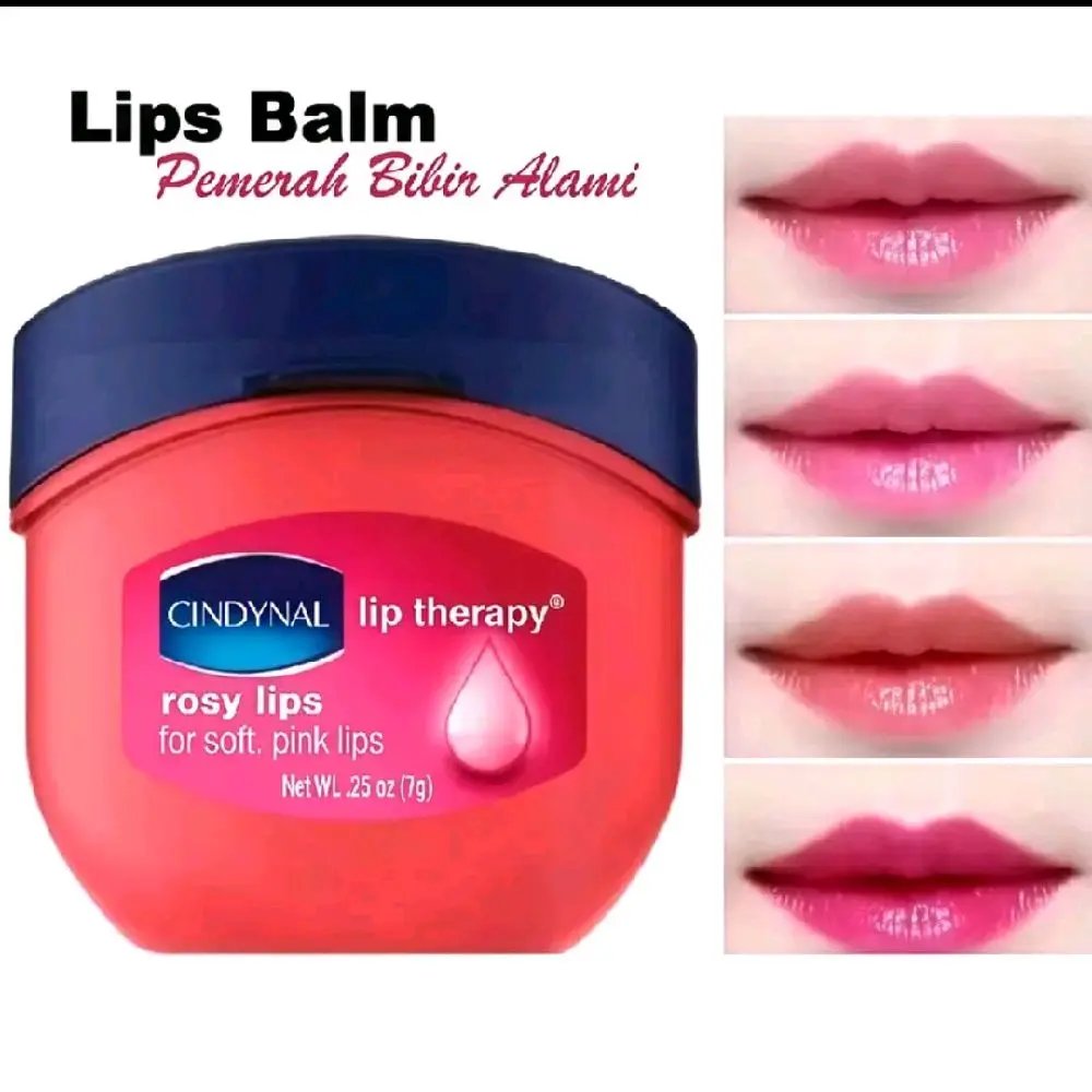 {PAKET 2 PCS} CINDYNAL Lip Balm Rosy Lips Therapy Moisturizing Pelembab dan Pemerah Bibir Permanen Alami