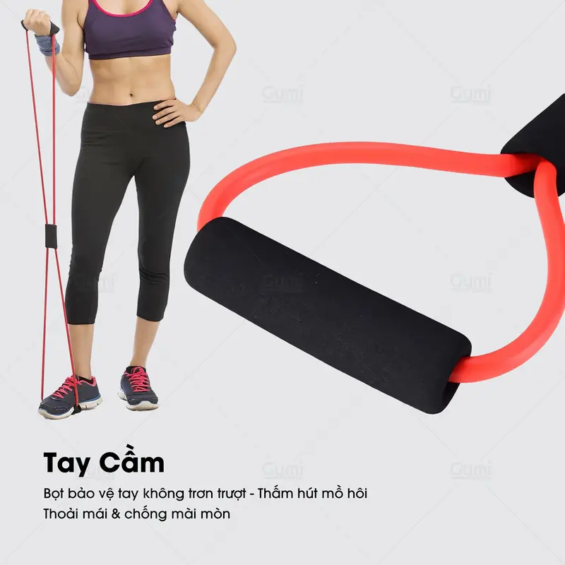 Dây Kéo Tập Gym, Dây Đàn Hồi, Dây Kháng Lực Tập Gym Tập Cơ Tay Hình Số 8 Tập Tay, Tập Vai, Tập Chân Dành Cho Nam Nữ 4