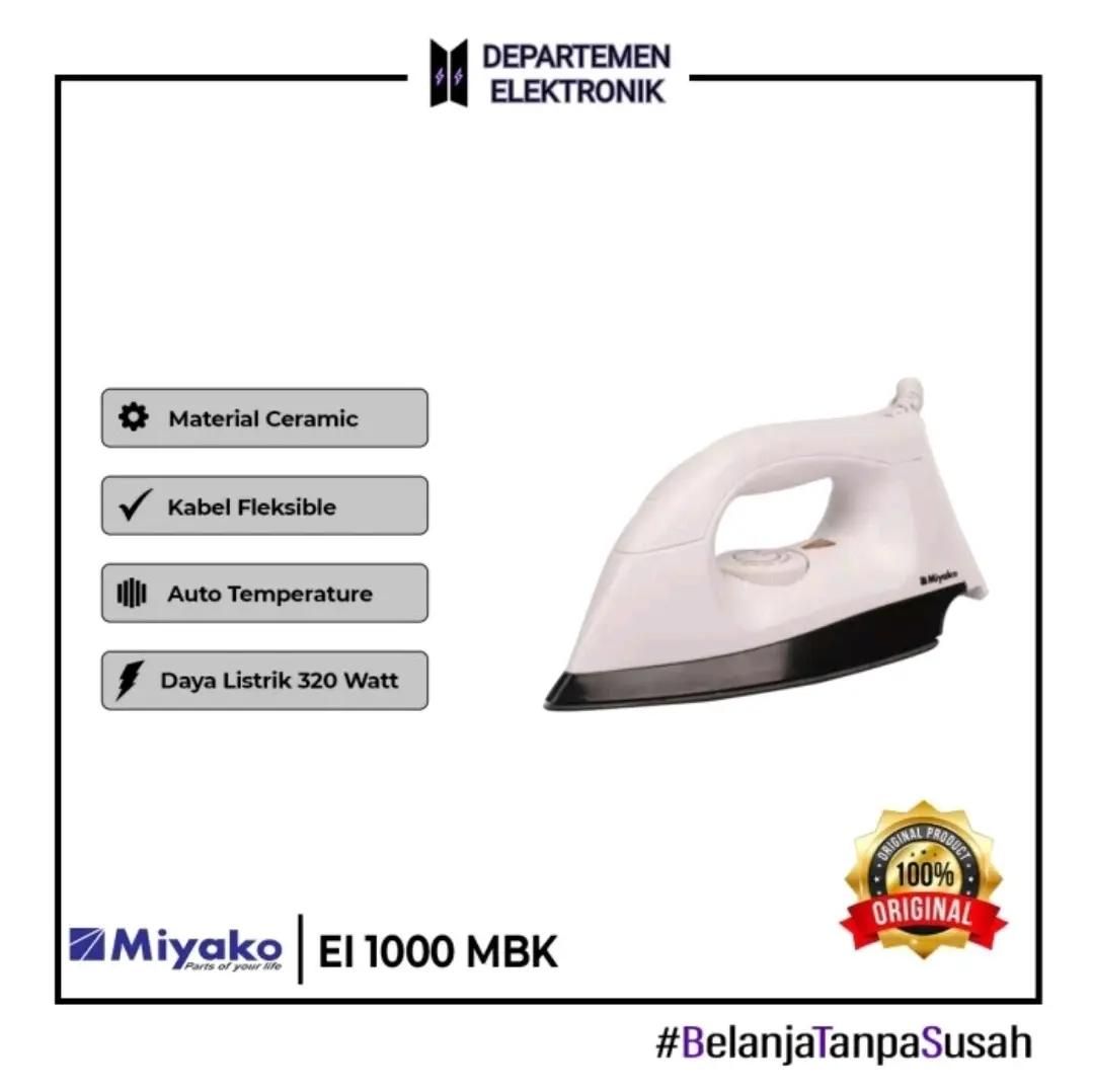 SETRIKA MIYAKO EL1000M BK / GARANSI RESMI