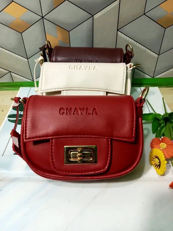 (PROMO)  Kode 3546 Tas koin Ruri bags Motif Polos Glosy Tas Slempang Tali Ulir top mini Sling Bags by chayla bags 4