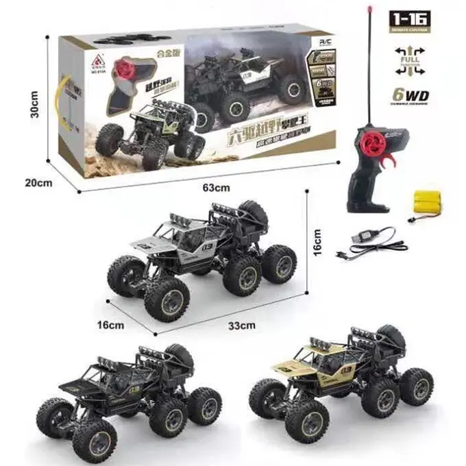 Mobil Remote Control RC Off Road Skala 1:18 6 Roda Hi-Q Remote Control Car dengan Charger Mainan Anak Mobilan Remot 8