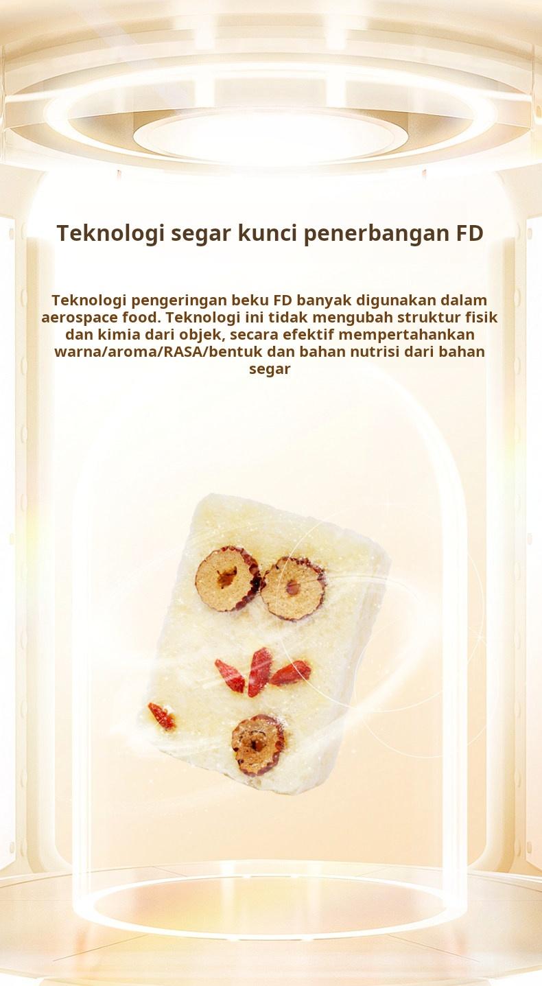 Sarapan instan, tidak perlu dimasak, sup kurma merah, beri goji, umbi bunga lili, dikemas individual, bisa diminum kapan saja, kaya kolagen, perawatan kulit, mendukung pencernaan, sehat & rendah gula.