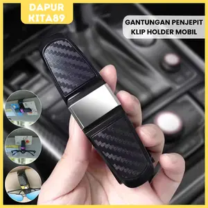 DK89 Gantungan Penjepit Klip Kacamata Kartu Etoll Flazz Emoney Mobil / Clip Holder Mobil Serbaguna Multifungsi