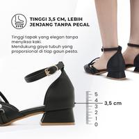 Gambar OCTAVIA Sepatu Heels Wanita Pointed Toe Ankle Strap Mutiara #OC-B120 - Black, 36 = 23 cm dari Octavia Shoes Kab. Tangerang 4 Tokopedia