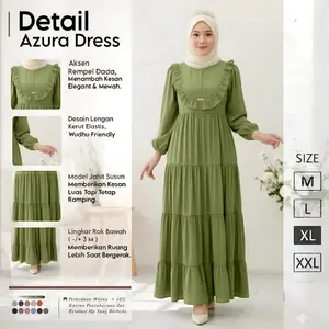 AZURA DRESS GAMIS CRINKLE AIRFLOW PREMIUM JUMBO BUSUI RESLETING VIRAL KEKINIAN Desain Kekinian Fitur Premium Ukuran Jumbo Tampil Modis
