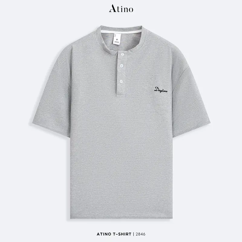 Combo 2 Áo Phông Henley 3 Khuy ATINO L.4.2846 Form Regular 4 Màu 5