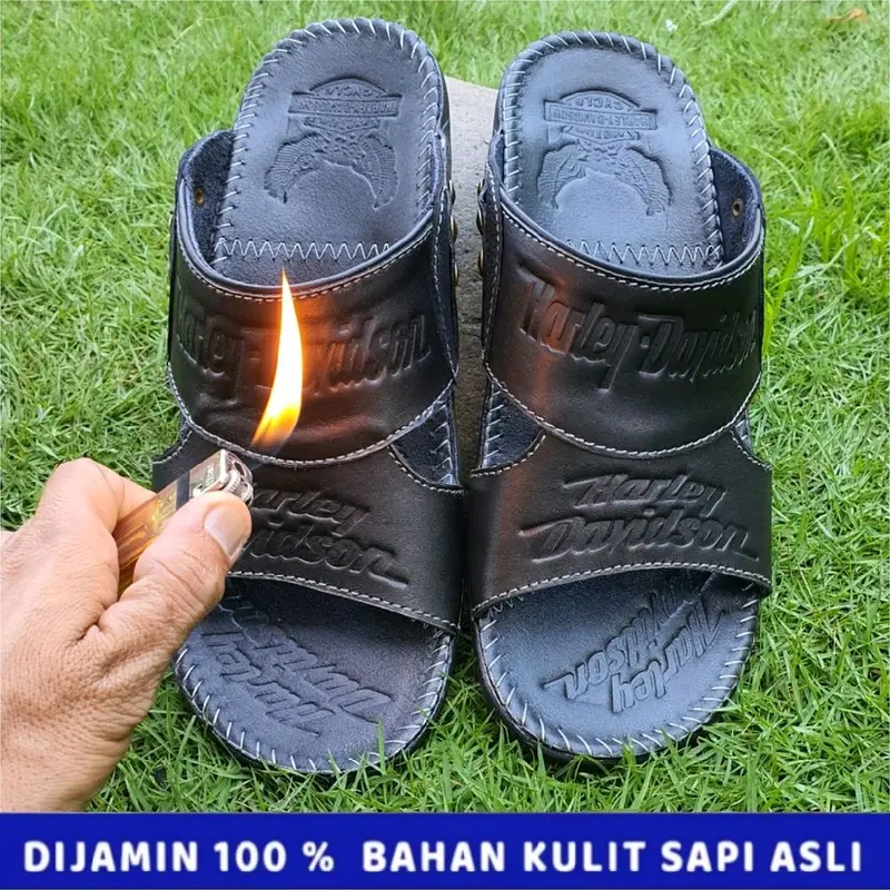 Sandal Kulit Sapi Harley Davidson Sandal Pria Murah dan Kuat 0