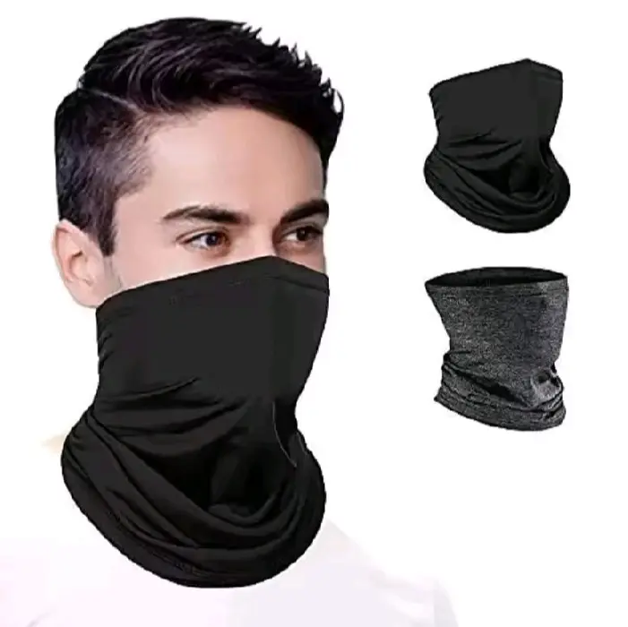 masker buff pria pengendara motor hitam polos tebal premium murah