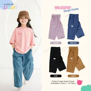 Little Taff - Bawahan Celana cargo anak Nylon Parachute Cringkle perempuan dan laki laki usia 2-14 tahun