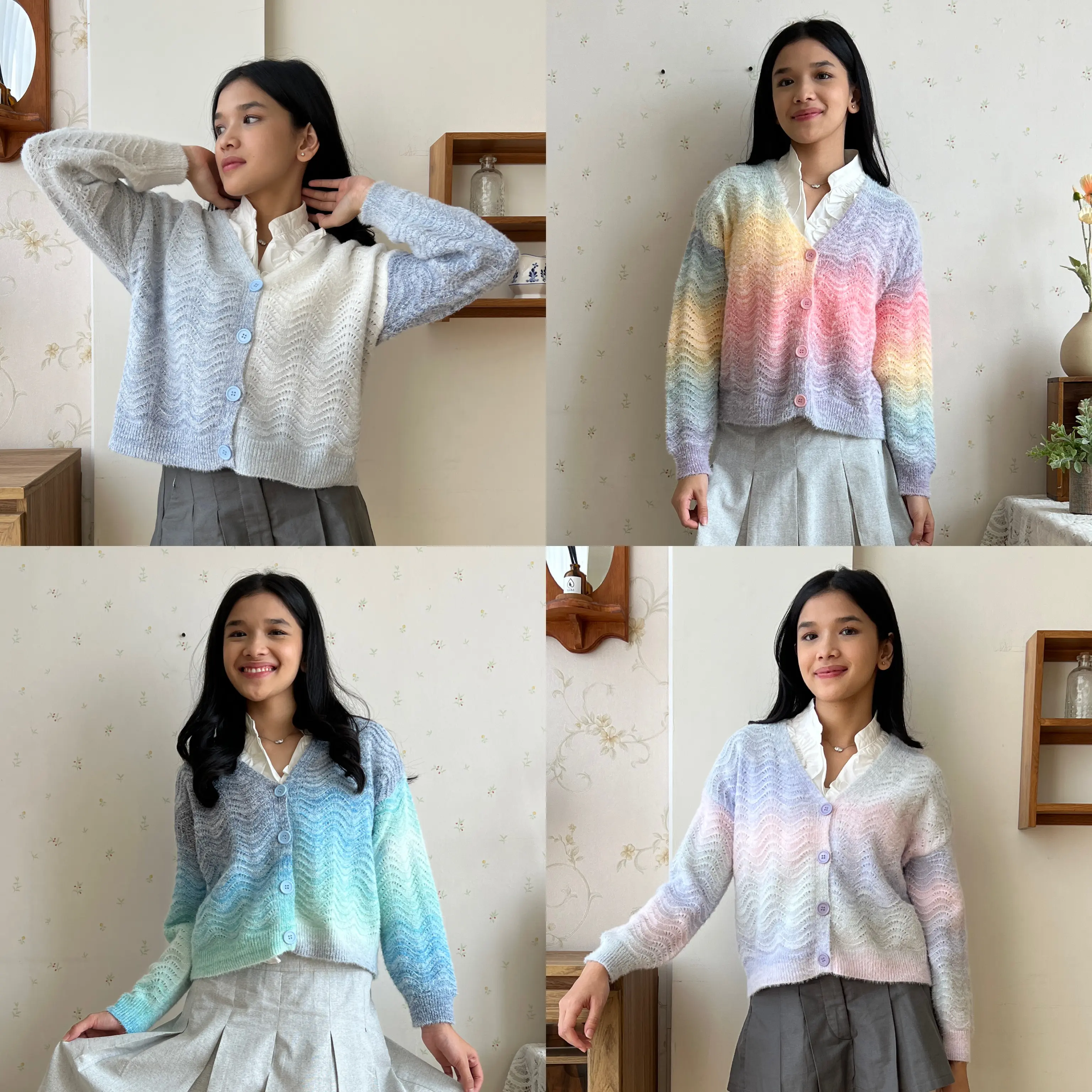 Snowflake Knit Cardigan - Bling It On - Rajut Cardi Knitwear Knit