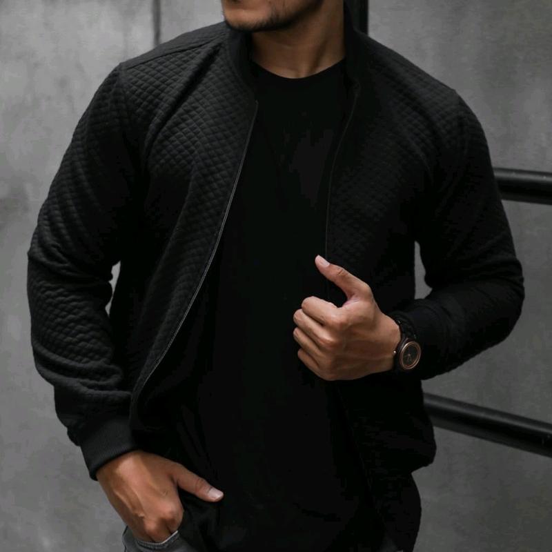 Jaket Comfy Bomber Original Premium Casual Hitam Dewasa Pria - Distro 6