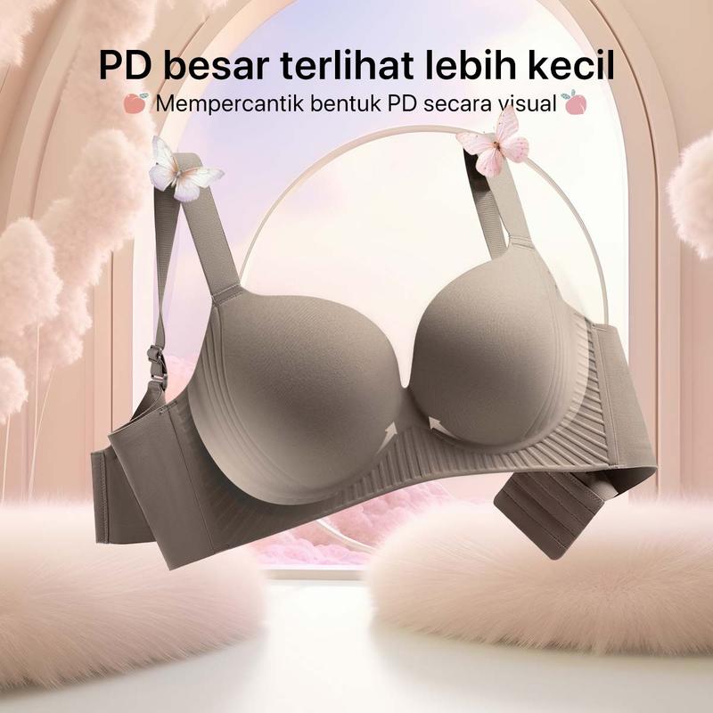 GRENEY-Gbras-Bra One Piece Warna Bh Wanita Beha Tanpa Kawat Cewek Lingerie Push up Berbentuk dan Nyaman Basic Plain  Push up Busa Tingkatkan Mengumpulkan PD Wireless Seamless Tipis-89849 1