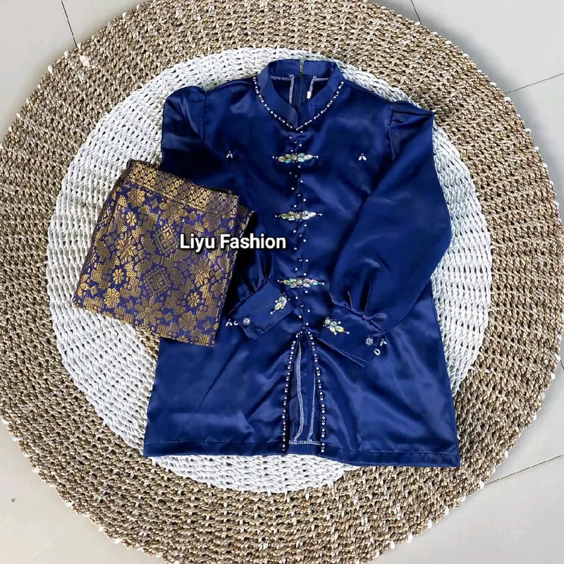 (SET SONGKET ANAK ALYYA) KURUNG MELAYU (ANAK PEREMPUAN) DAN ROK SONGKET OOTD KONDANGAN KEKINIAN MODERN Baju Seragam 5