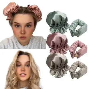 Heatless Hair Curler Hair Rollers Silk Satin Rod Wave No Heat Hair Curls Soft Sleeping Headband Ribbons Overnight Curls Curling
