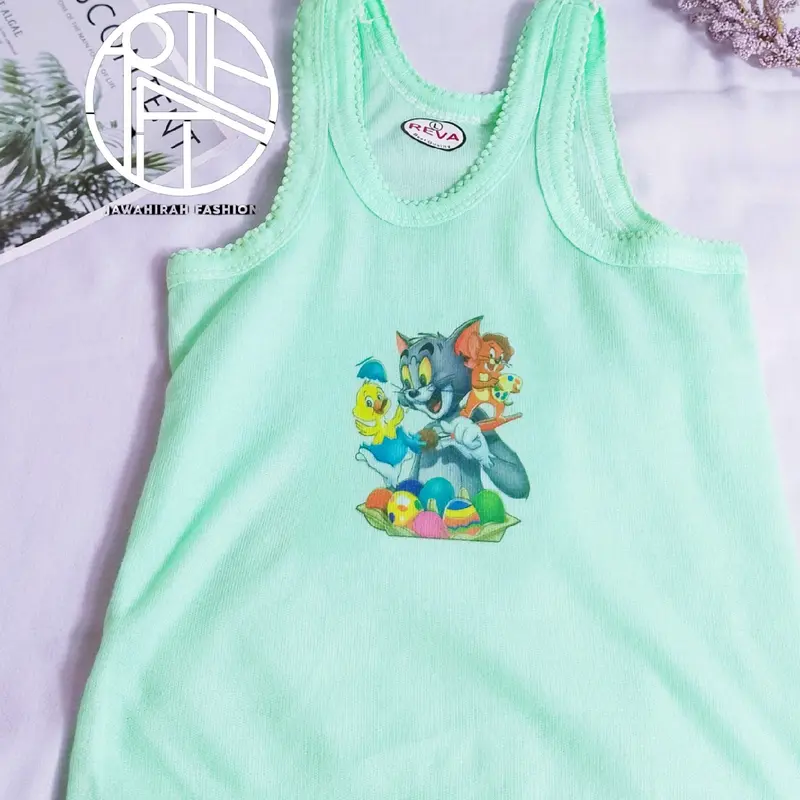 [12]Pcs Kaos Dalam Anak Pria Perempuan Warna Motif Karakter Kartun Lembut || Jawahirah Fashion 1