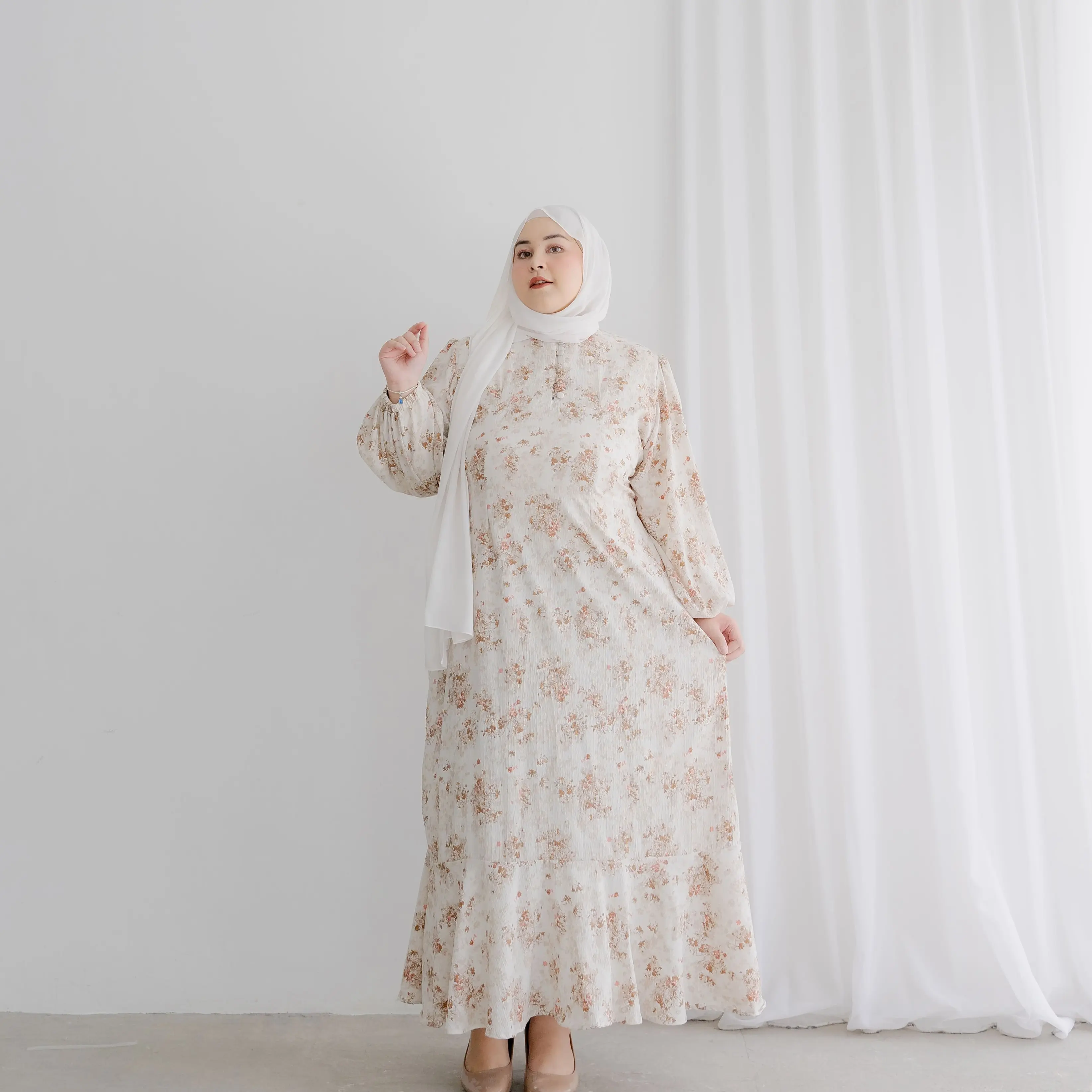 NAOMI FLORAL DRESS || DRESS BIGSIZE || JUMBO HIJAB