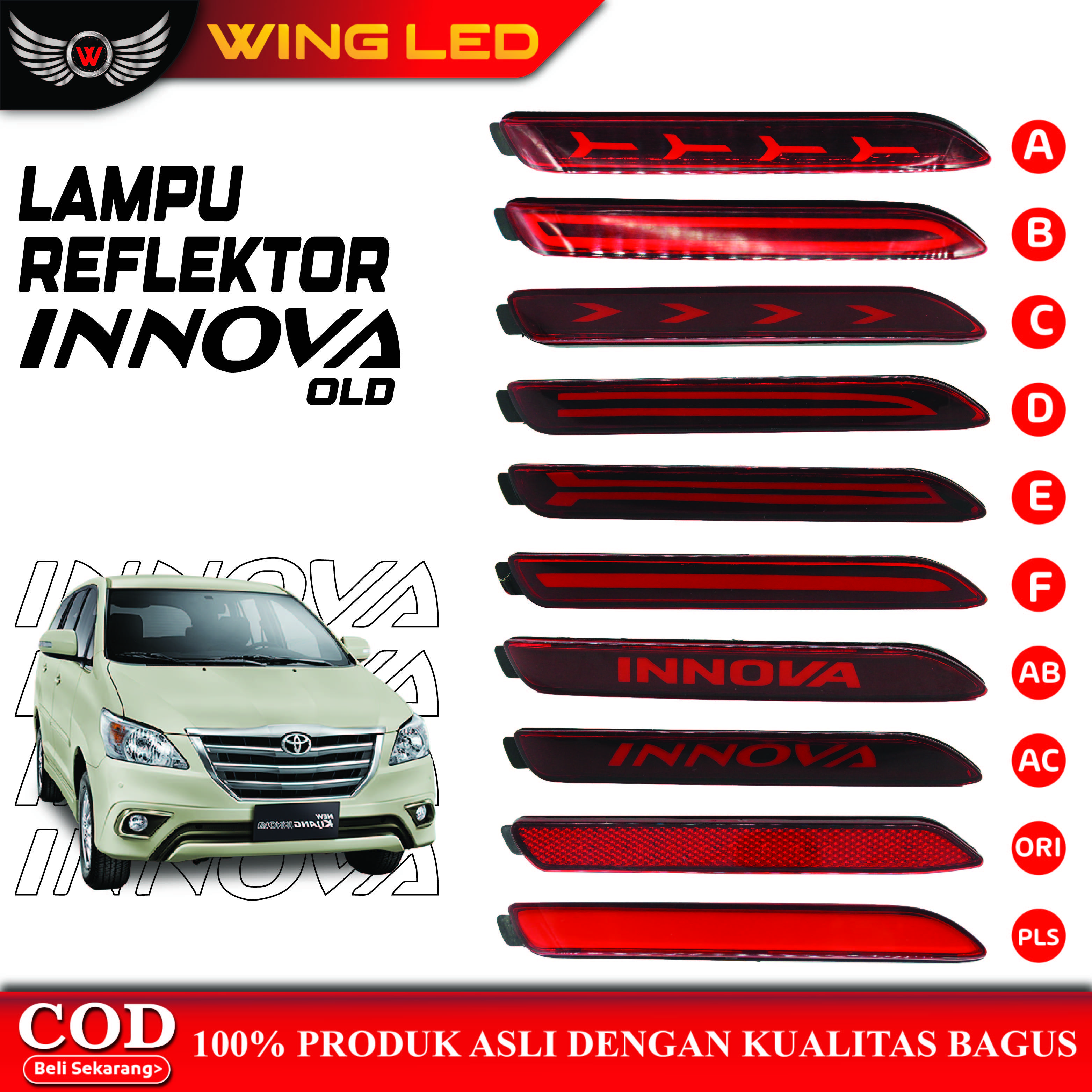 Lampu Reflektor Belakang Innova Lama / OLD 2004-2015