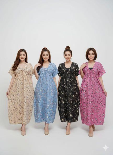 Dastet Fuji isi 3 Pcs Katun Bumil Busui Motif Viral Bunga Cantik Random Terbaru Lengan Pendek PROMO Dapatkan 3 PCS Daster  Wanita Lembut
