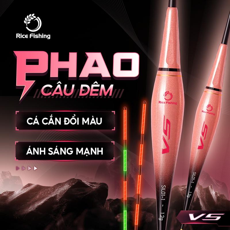 Phao Câu Đêm V5 SIL Rice Fishing đa năng chất liệu Nano PMI tín hiệu chính xác tặng kèm pin PC-46