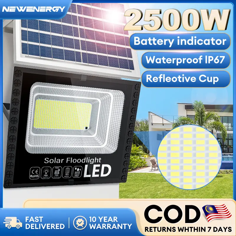 【BUY 1 FREE 1】2025 Hot-selling solar lights Lampu Solar Outdoor Lighting 2500W Outdoor Waterproof IP 67 Solar spotlight Automatic lighting 0 electricity bill Easy installation Cctv