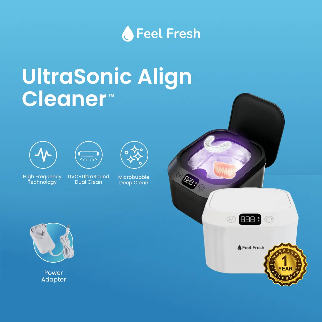 Feel Fresh UltraSonic Aligner Cleaner - UV Sterilizing, Ultrasonic Dental Hygiene Device