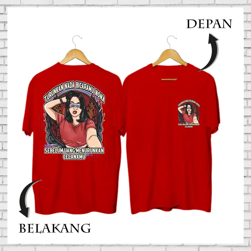 Kaos Dewasa Turunkan Nada Bicaramu Nona Kata-kata Lengan Pendek Keren dan Kekinian MT-02 Baju Distro Combed Pria Pasangan Panjang Oblong Nyaman Lembut Katun Wanita Tangan Atasan Hitam Celana Kerja Polos Couple Setelan 3