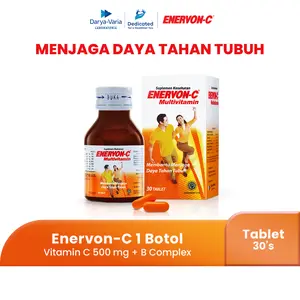 Enervon-C Vitamin C dan B Complex Isi 30 Tablet (1 Botol x 30 Tablet) - Suplemen Multivitamin untuk Kesehatan dan Daya Tahan Tubuh