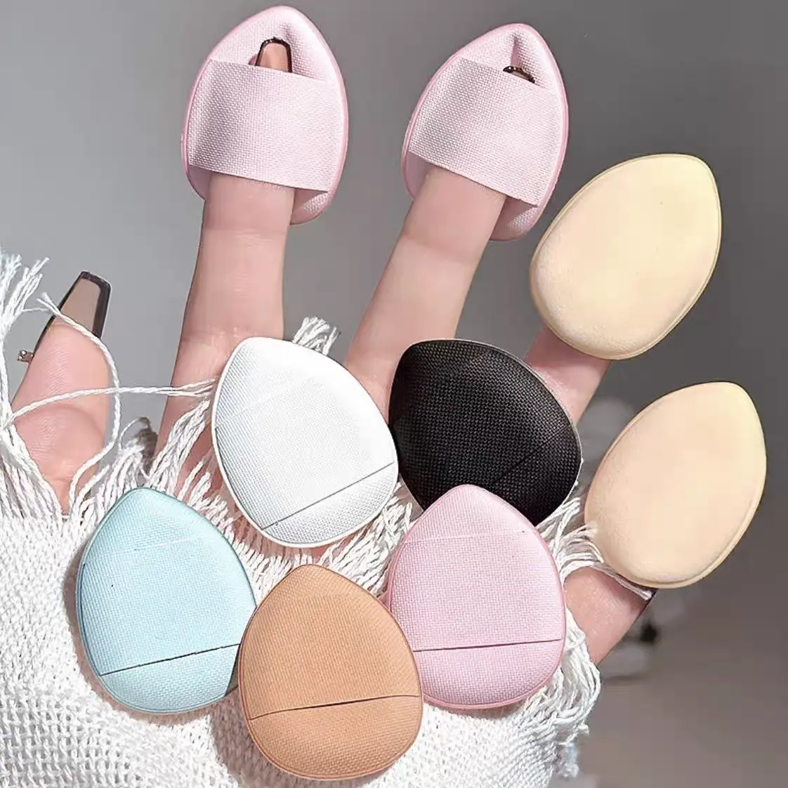 Miếng Bọt Biển Mỹ Phẩm Kích Thước Mini, 1 Miếng, Phồng Hình Ngón Tay Cái, Đệm Khí, Kem Che Khuyết Điểm, Bút Đánh Dấu, Miếng Bọt Biển Dưới Mắt Cho Dụng Cụ Trang Điểm