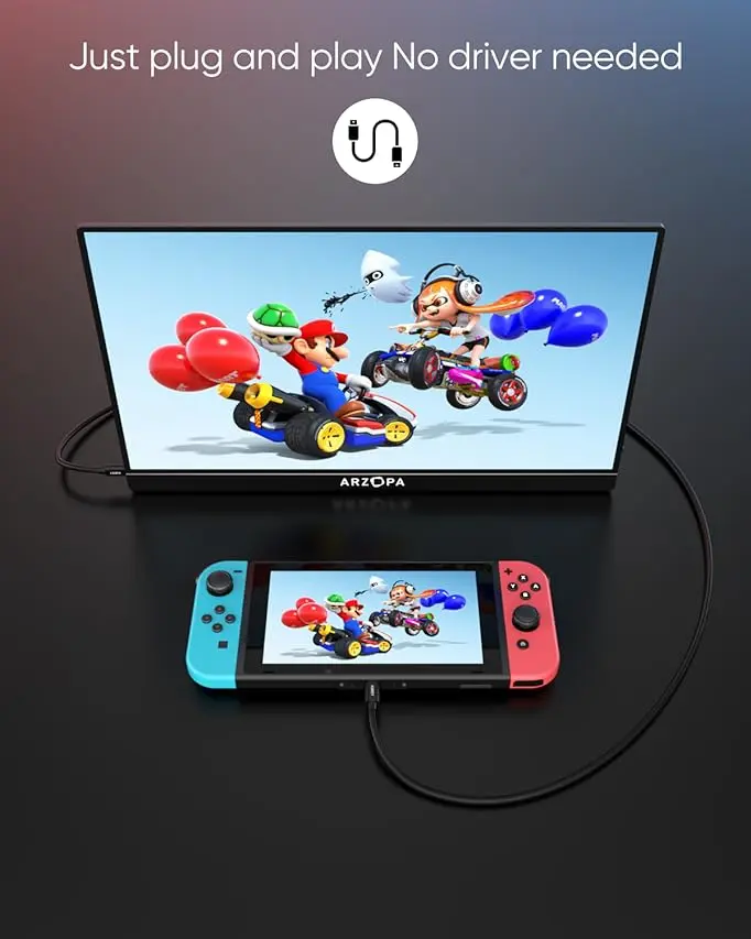 ARZOPA Z1FC Màn hình chơi game Cầm Tay , 16.1 inch, 144Hz, Tương thích với HDMI Hoa Kỳ-C, Thích hợp cho iPad, PC, Mac, Điện thoại, Xbox, PS4 | BigBuy360 - bigbuy360.vn ARZOPA Z1FC Màn hình chơi game Cầm Tay , 16.1 inch, 144Hz, Tương thích với HDMI Hoa Kỳ-C, Thích hợp cho iPad, PC, Mac, Điện thoại, Xbox, PS4 | BigBuy360 - bigbuy360.vn