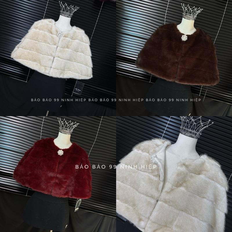  636 + Áo Choàng Lông Rái Cá Đính Đá Luxury + Rái Cá Lông Ép Sang Trọng + Mặc Đi Tiệc FREE SZ+ Hàng Quảng Châu Cao Cấp + Jacket Women 