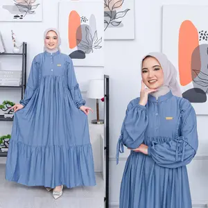 ZAFIRA DRESS Gamis Busui Wudhu Friendly Polo Linen Aksen Ruffle Cantik Modis ZAFIRA DRESS Gamis Busui Wudhu Friendly Polo Linen Aksen Ruffle Cantik Modis