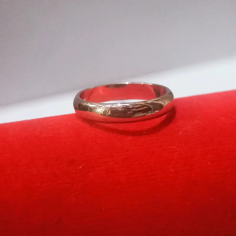 Cincin Titanium Silver Polos Anti Karat Tahan Lama - Aksesoris Rings Perhiasan 4