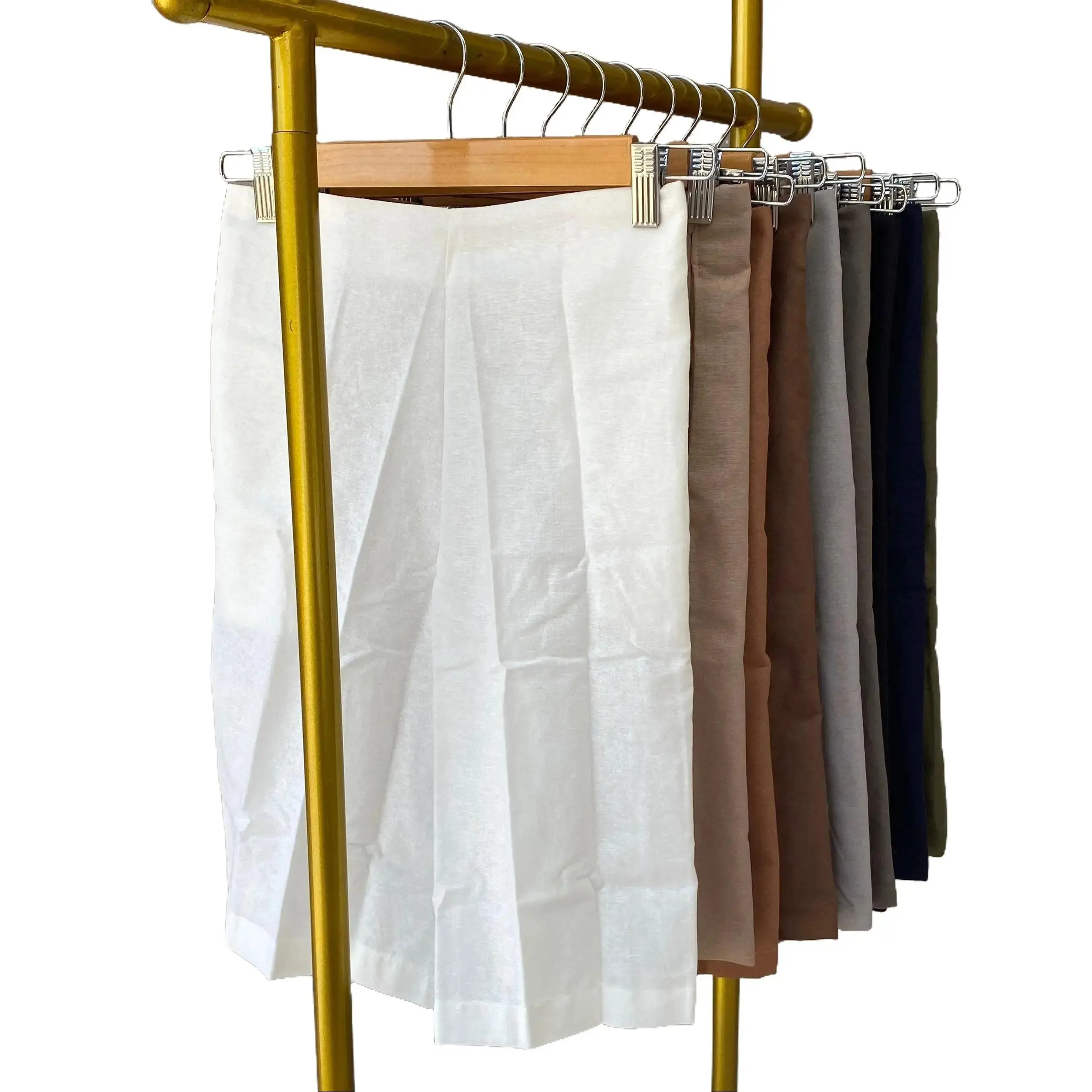 Celana Wanita Megie Linen - Katun Shorts Pendek Santai Hitam - Kulot, Crinkle Cewek